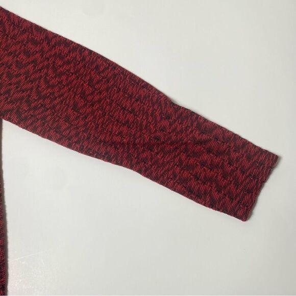 Habitat Red & Black Cowl Neck Front Overlay Wrap Tunic Sweater Women's Size M - Picture 7 of 15